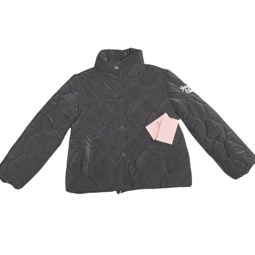 NWT Juicy Couture Kids Quilted Jacket Black Size Small 7/8